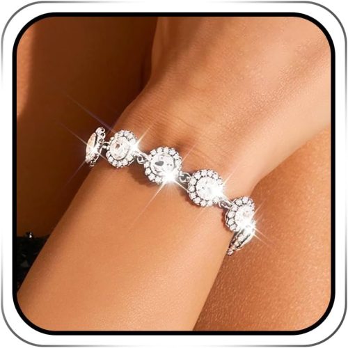 Colorful Crystal Bracelet Multi-colored Rhinestone Bracelets Gold Rave Hand Chain Jewelry for Women