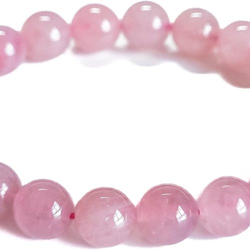 s Natural Lavender Pink Crystal Bracelet with Lucky Card, Purple Pink Gemstone Stretch Gift for Women, Elastic Adjustable Healing Jewelry